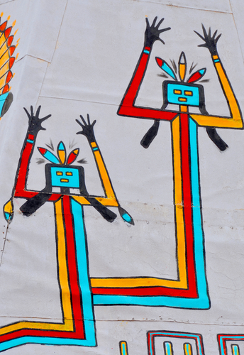 Painting of styled Hopi kachinas