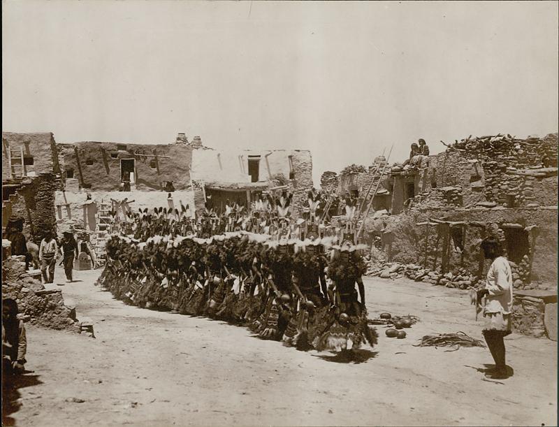 Indians performing kachina dance in 1901 in this picture.