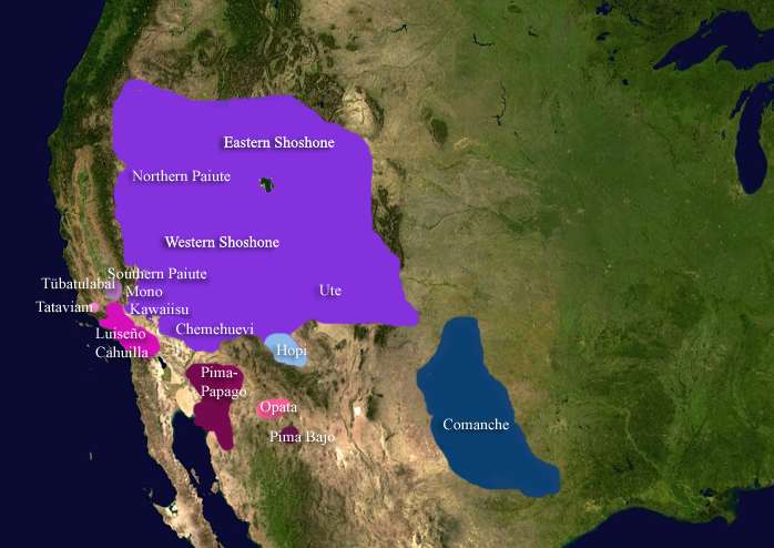 A map shows the distribution of northern Uto-Aztecan languages