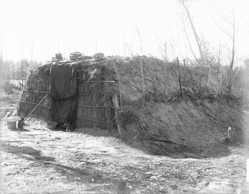 Picture shows River Yuman Indian House in 1900.