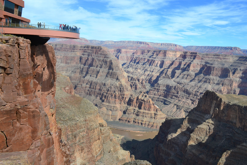 Picture shows Grand Canyon the skywalk on the Havasupai Reservation.