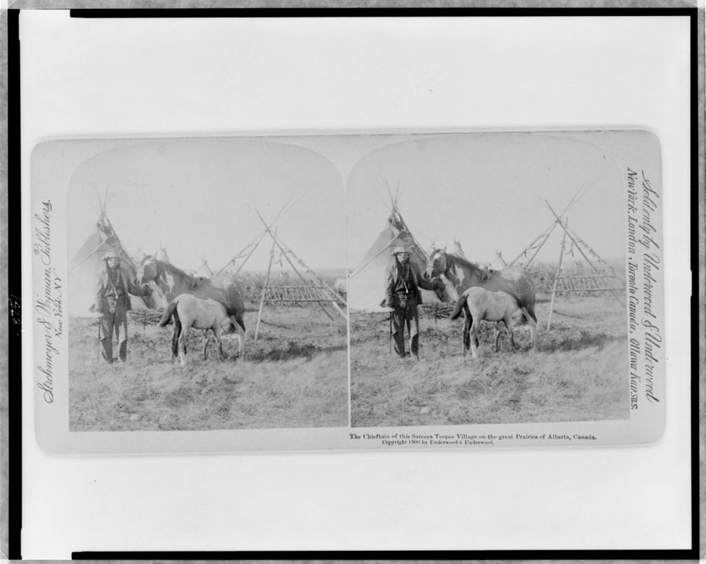 Picture shows the Navajo and Apache are related to the northern Athapaskan Indians, such as the Sarcee tribe from Canada, shown here. Note the similarity in dwelling styles.