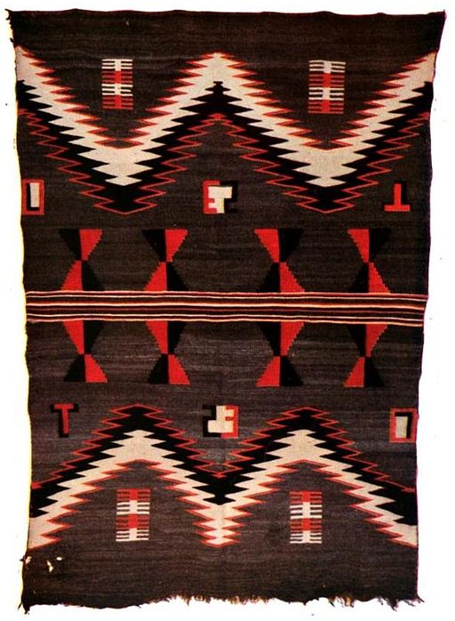 19th century Navajo blanket, from 1914 book on Native American textiles