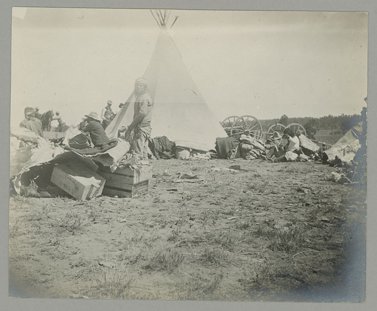 Picture shows Jicarilla Apache tipi from 1898. The Jicarilla adopted the tipi, which was adapted to their mobile lifestyle-- from the Plains Indians.