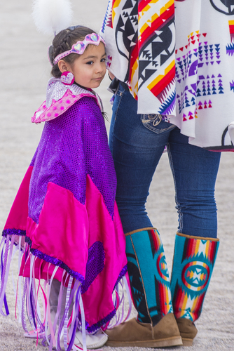 Native American girl at the Annual Paiute Tribe Pow Wow held in Las Vegas, 2015.