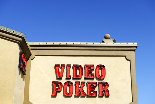 Picture shows a video poker sign