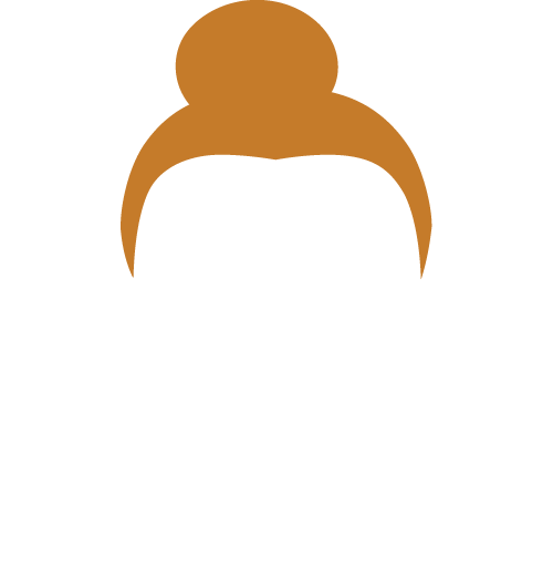 orange hair style with bun