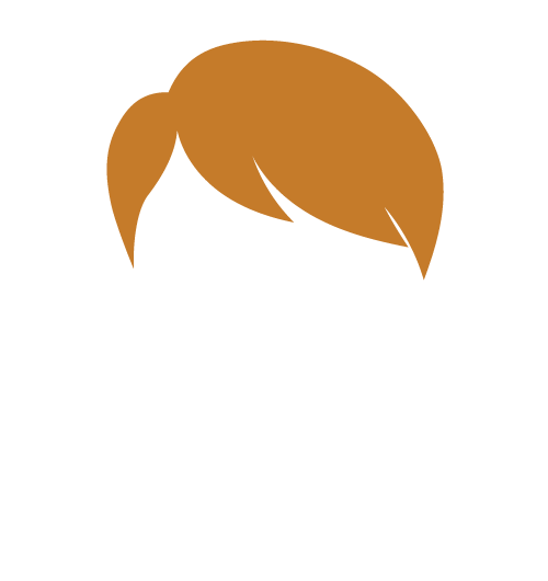 orange side swoop hair style